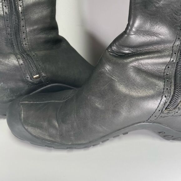 Merrell Black Leather Boots, Plaza Peak, 7.5 - Picture 9 of 13